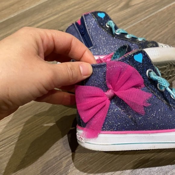 Skechers Girls Twinkle Toe Lite Up High Top Sneakers Running Shoes Size 8 - Picture 6 of 8